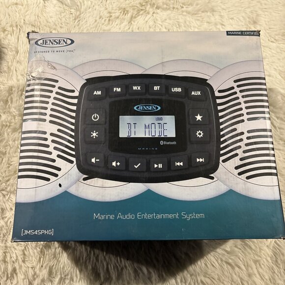 JENSEN Marine Entertainment System AM/FM Bluetooth with 4 Speakers JMS4SPKG NOB - Picture 1 of 8